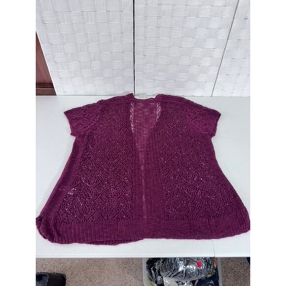 NWT!! Maurices Burgundy Short Sleeve Open Knit Sweater,Hippie,Gypsy,Boho,Beach - Picture 10 of 10